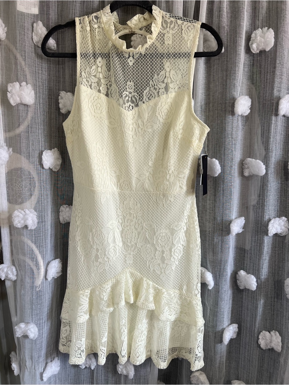 NWT City Studio Womens White Lace Overlay Mini Party Dress Juniors 11